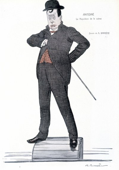 Portrét Andrého Antoina (1858-1943), francouzského režiséra, herce, teoretika a divadelního režiséra - Kresba A. Barrere - ve „”Fantasio”””, 1.6.1907. od Adrien Barrere