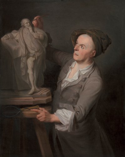 Louis-Francois Roubiliac modeluje svůj pomník Shakespearovi od Adrien Carpentiers