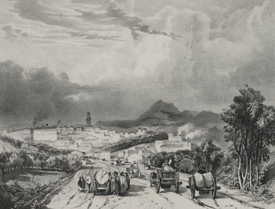 Vue generale de Riom, Auvergne, 1829. od Adrien Dauzats