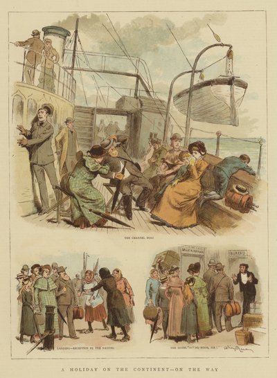 Dovolená na kontinentu, na cestě (chromolitho) od Adrien Emmanuel Marie