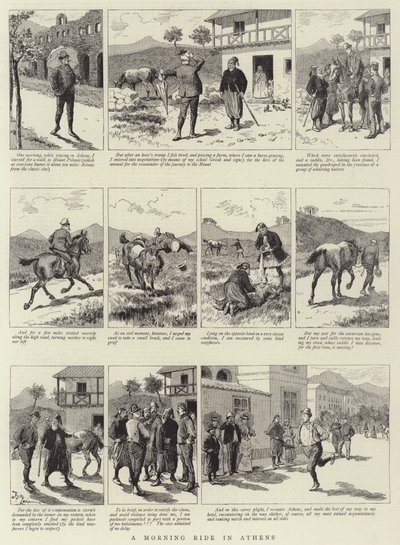 Ranní projížďka v Aténách od Adrien Emmanuel Marie