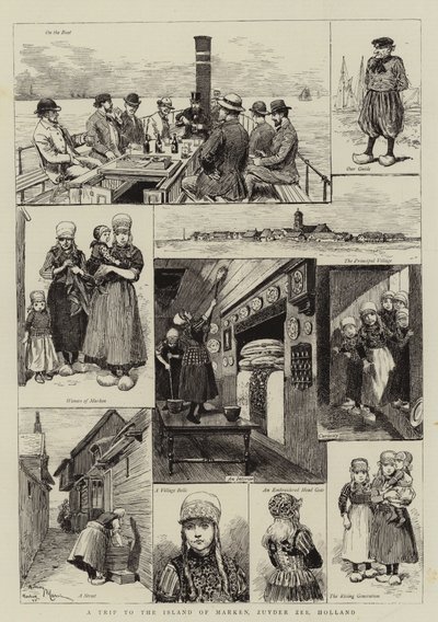 Výlet na ostrov Marken, Zuyder Zee, Holandsko od Adrien Emmanuel Marie