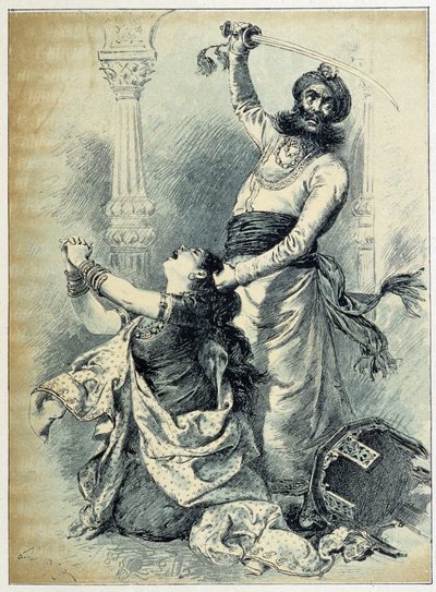 Beard Bleue - v “Les Tales de Fées”” od Charlese Perraulta, ilustrace Adrien Marie od Adrien Emmanuel Marie