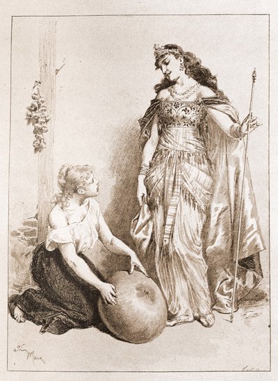 Popelka - v „Pohádkách“ od Charlese Perraulta, ilustrace Adrien Marie od Adrien Emmanuel Marie