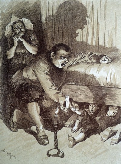 Batolecí palec – v “” Pohádkách”” od Charlese Perraulta, ilustrace Adrien Marie od Adrien Emmanuel Marie