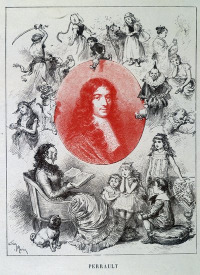 Portrét Charlese Perraulta – v „Les contes de fee““ od Charlese Perraulta, ilustrace Adrien Marie od Adrien Emmanuel Marie