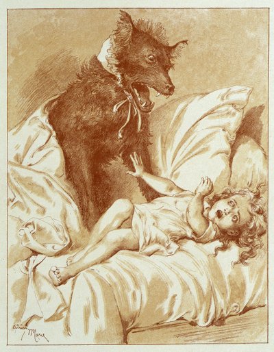 Červená karkulka - v „Pohádkách“ od Charlese Perraulta, ilustrace Adrien Marie od Adrien Emmanuel Marie