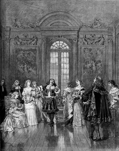 Divadelní ztvárnění: „Improvita z Versailles“ od Moliera. Paříž, komedie Francaise od Adrien Emmanuel Marie