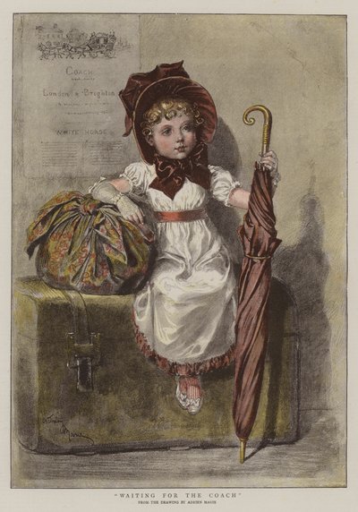 Čekání na trenéra (chromolitho) od Adrien Emmanuel Marie
