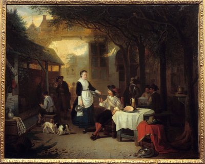 Džentlmen v hostinci ze 17. století Obraz Adriaana de Braekeleer (1818-1904) 1868 Ne. 0,74x0,92 m Paříž, Musee d