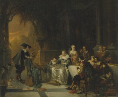 John Dryden čte jednu ze svých básní před soudem, 1869 od Adrien Ferdinand de Braekeleer