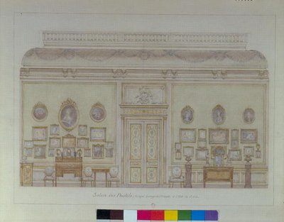 Salon des Pastels v bytě Jacquese Douceta (akvarel na papíře) od Adrien Karbowsky