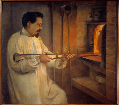 Francouzský enamailleur Eugene Feuillatre (1870-1916) Obraz Adriena Moreau-Nereta (1860-1944) 1905 Paříž, Musee d