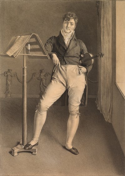Portrét houslisty Jeana Vidala (1789-1867) od Adrien Victor Auger