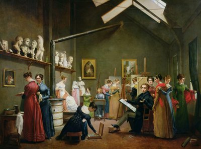 Interiér studia Abel de Pujol od Adrienne Marie Louise Grandpierre Deverzy