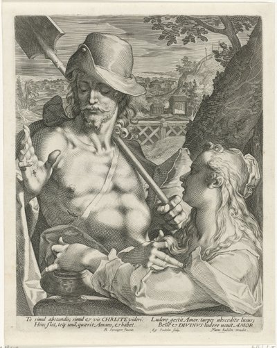 Kristus se zjevuje jako zahradník Marii Magdaleně (Noli mi tangere) od Egidius  Sadeler (II)