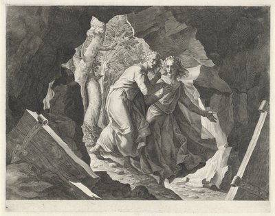 Dante a Virgil vstupují do pekla branou od Egidius  Sadeler (II)