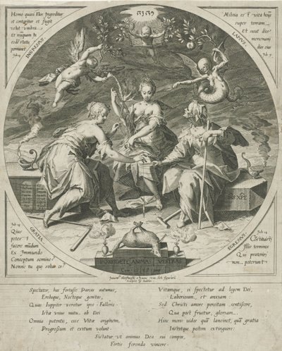 Suché schikgodinnen Ovládněte své duše (název na předmětu) od Egidius  Sadeler (II)
