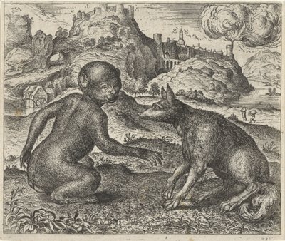 Pohádka o opici a lišce od Egidius  Sadeler (II)