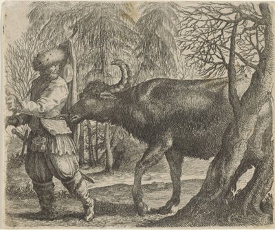 Bajka o buvolovi a farmáři od Egidius  Sadeler (II)