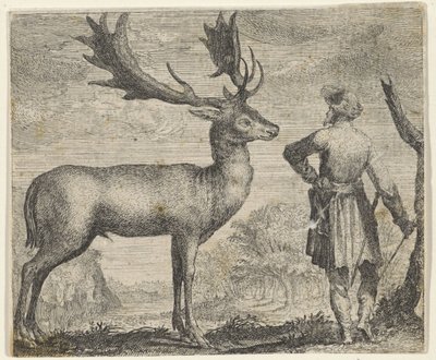 Pohádka o losovi a člověku od Egidius  Sadeler (II)