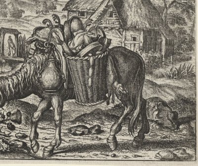 Bajka o oslíkovi naloženém lahůdkami od Egidius  Sadeler (II)