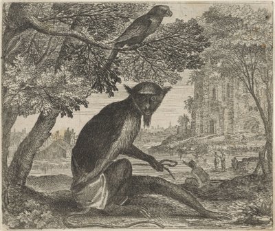 Pohádka o papouškovi a opici od Egidius  Sadeler (II)