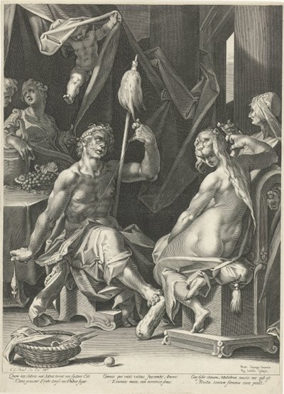 Herkules v Omphale od Egidius  Sadeler (II)
