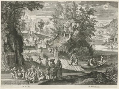 květen a červen Dvanáct měsíců v šesti italských krajinách (název série) od Egidius  Sadeler (II)
