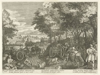 září (název na objektu) Dvanáct měsíců (název série) od Egidius  Sadeler (II)