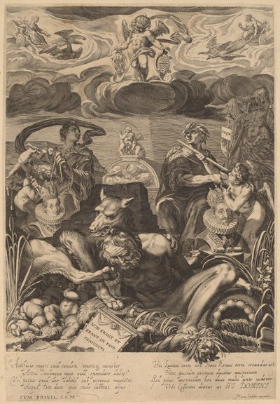 Alegorie sňatku císaře Ferdinanda II. a Eleonory Gonzagy od Aegidius Sadeler II