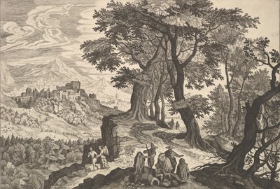 Krajina s Tobiášem a andělem a Cikány. od Aegidius Sadeler II
