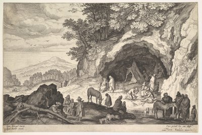 Horská krajina se skupinou Cikánů, 1586-1629. od Aegidius Sadeler II