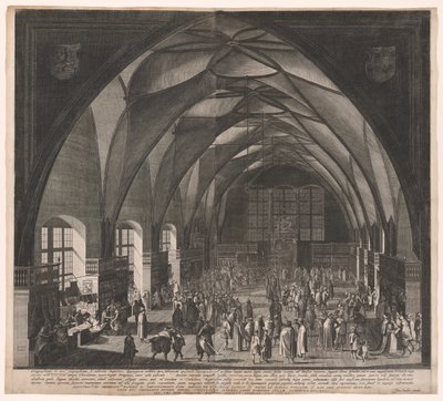 Vladislavský sál, Pražský hrad, výroční veletrh od Aegidius Sadeler II