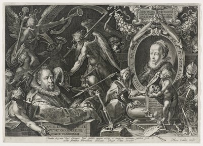 Bartholomaeus Spranger a jeho žena, Christina Muller, 1600 (rytina na položený papír) od Aegidius Sadeler or Saedeler