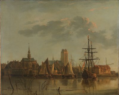 Pohled na Dordrecht při západu slunce od Aelbert (after) Cuyp