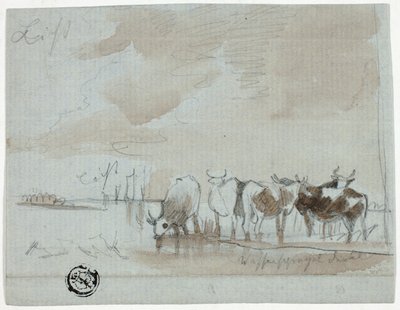Dobytek ve vodě od Aelbert Cuyp