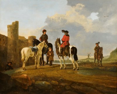 Jezdci na odpočinku od Burga Ubbergena od Aelbert Cuyp
