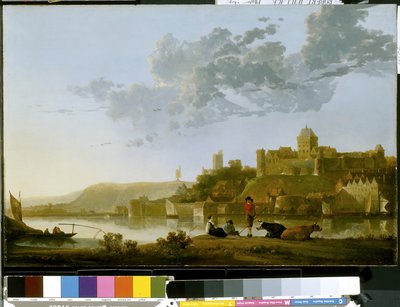 Valkhof At Nijmegen (olej na dřevě) od Aelbert Cuyp