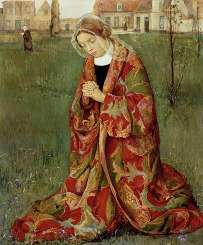 V rámci Beguinage, cca 1905 (olej na panelu) od Aelfred Fahey