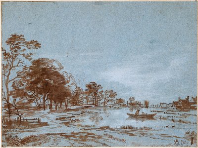 River Landscape by Moonlight, c. 1650-1660 od Aert van der Neer