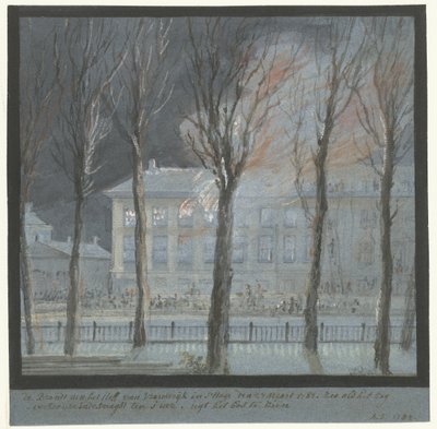 Požár v domě francouzského velvyslance v Haagu, 27. března 1782 od Aert Schouman