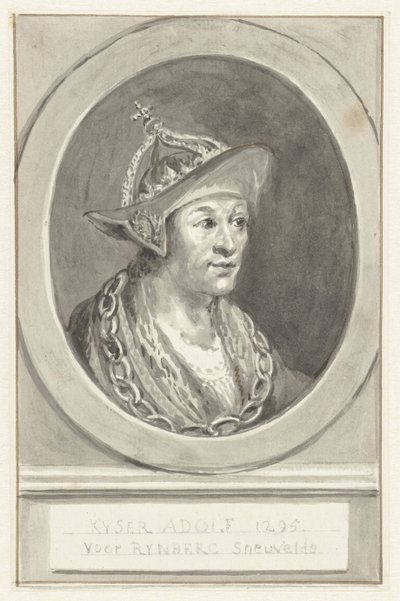 Portrét císaře Adolfa VII. z Nassau, v oválu, obrácený vpravo od Aert Schouman