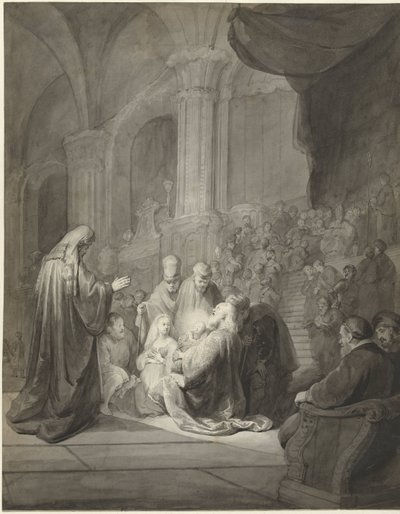 Simeon v chrámu od Aert Schouman
