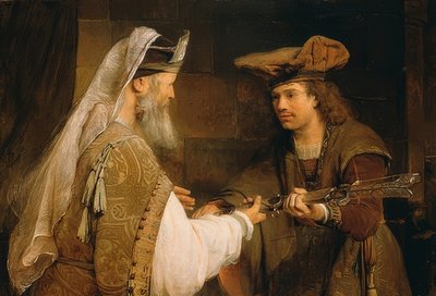 Achimelech dává Davidovi Goliášův meč. 80. léta 17. století od Aernt de Gelder