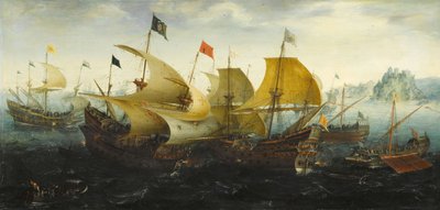 Bitva u Cádizu z roku 1587 od Aert van Antum