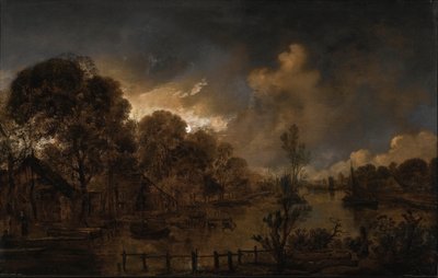 Kanál za svitu měsíce od Aert van der Neer