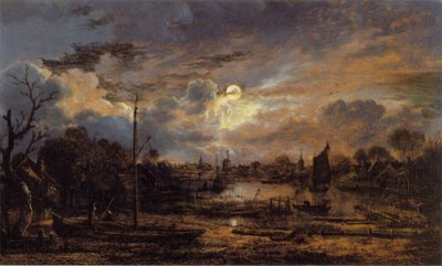 Říční krajina s Moonshine od Aert van der Neer