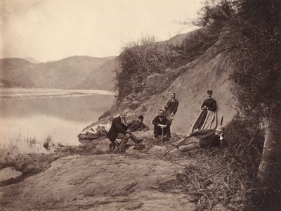 [skupinový portrét u kláštera Fang flame, klíč F U], rub. 1869. od Afong Lai