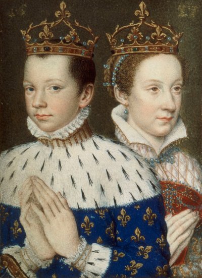 BnF, NAL 83, folio 154 v - František II. a Marie, královna skotská (oříznuto) od After François Clouet